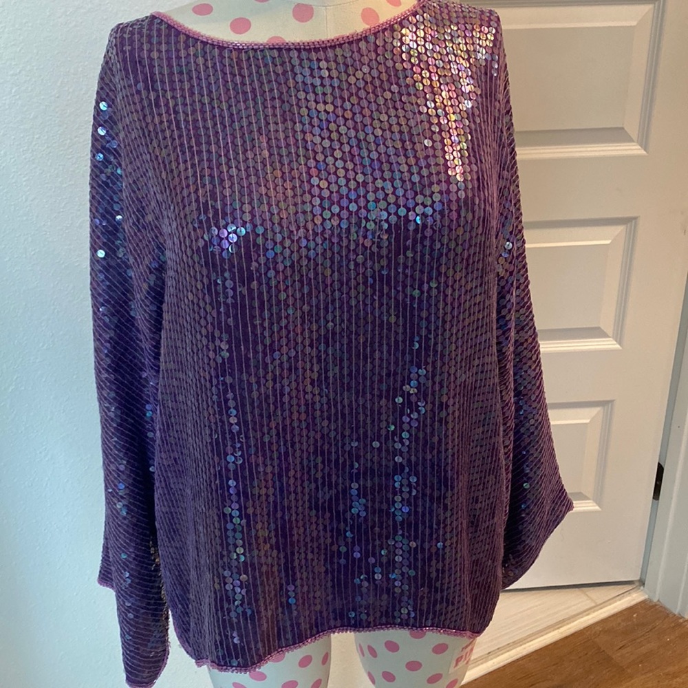 Vintage purple sequin top